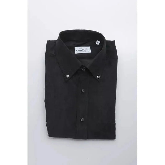 Robert Friedman Black Cotton Men's Shirt