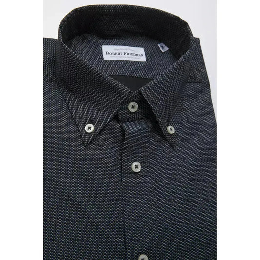 Robert Friedman Black Cotton Men's Shirt