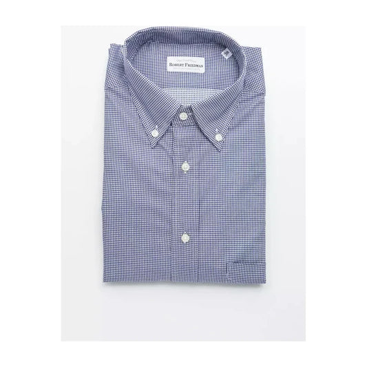 Robert Friedman Blue Cotton Men Shirt Robert Friedman