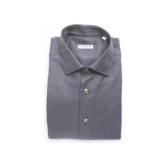 Robert Friedman Blue Cotton Men Shirt Robert Friedman