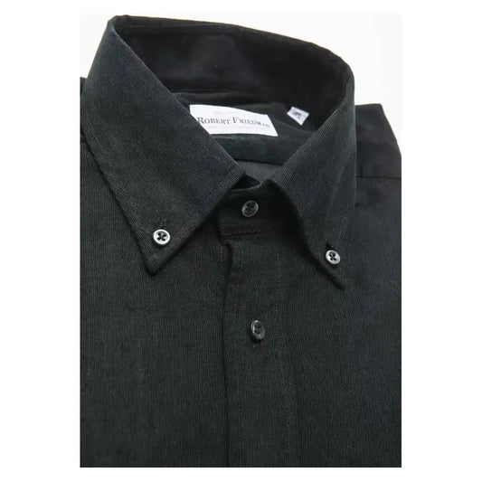 Robert Friedman Black Cotton Men's Shirt