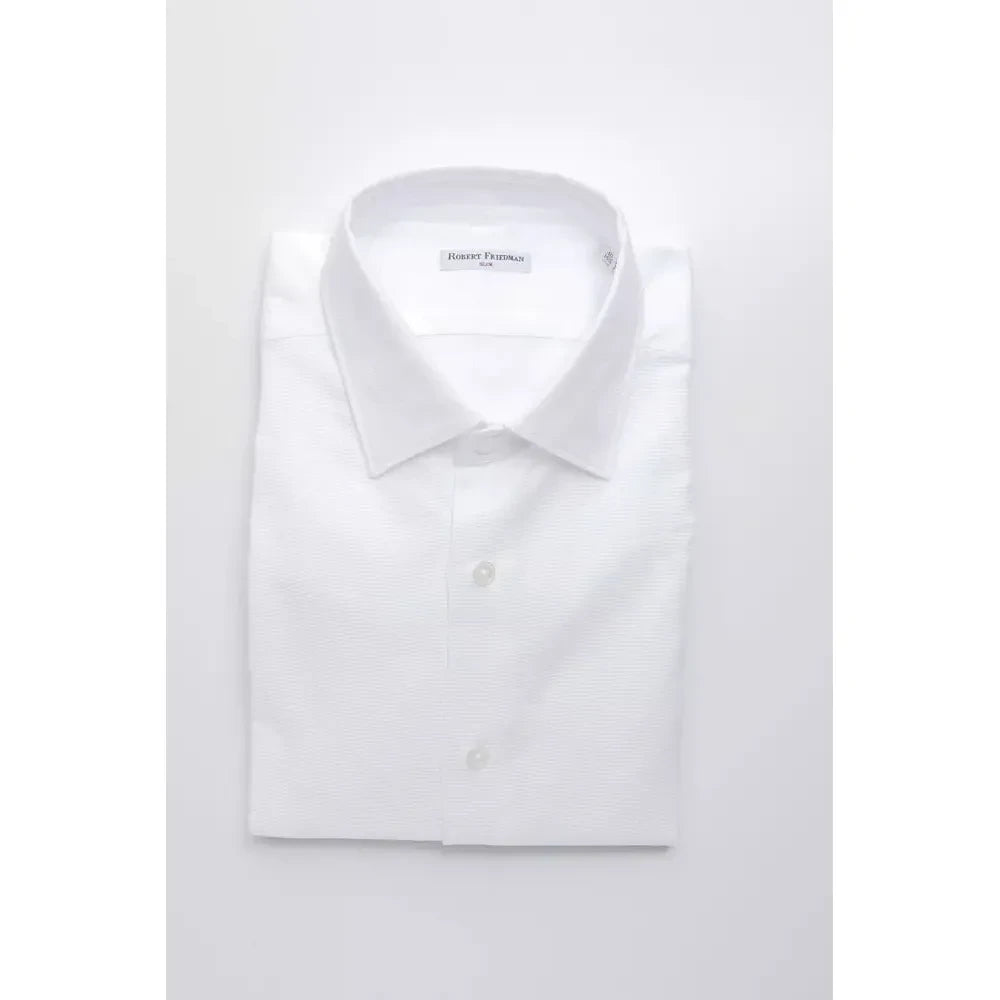 Robert Friedman White Cotton Men Shirt Robert Friedman