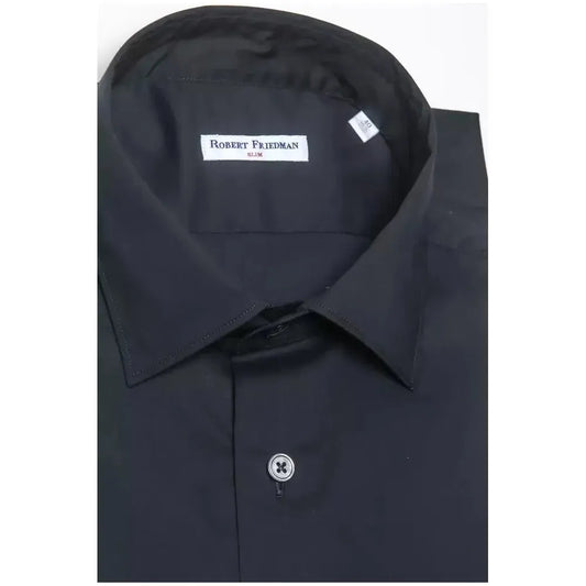 Robert Friedman Black Cotton Men's Shirt