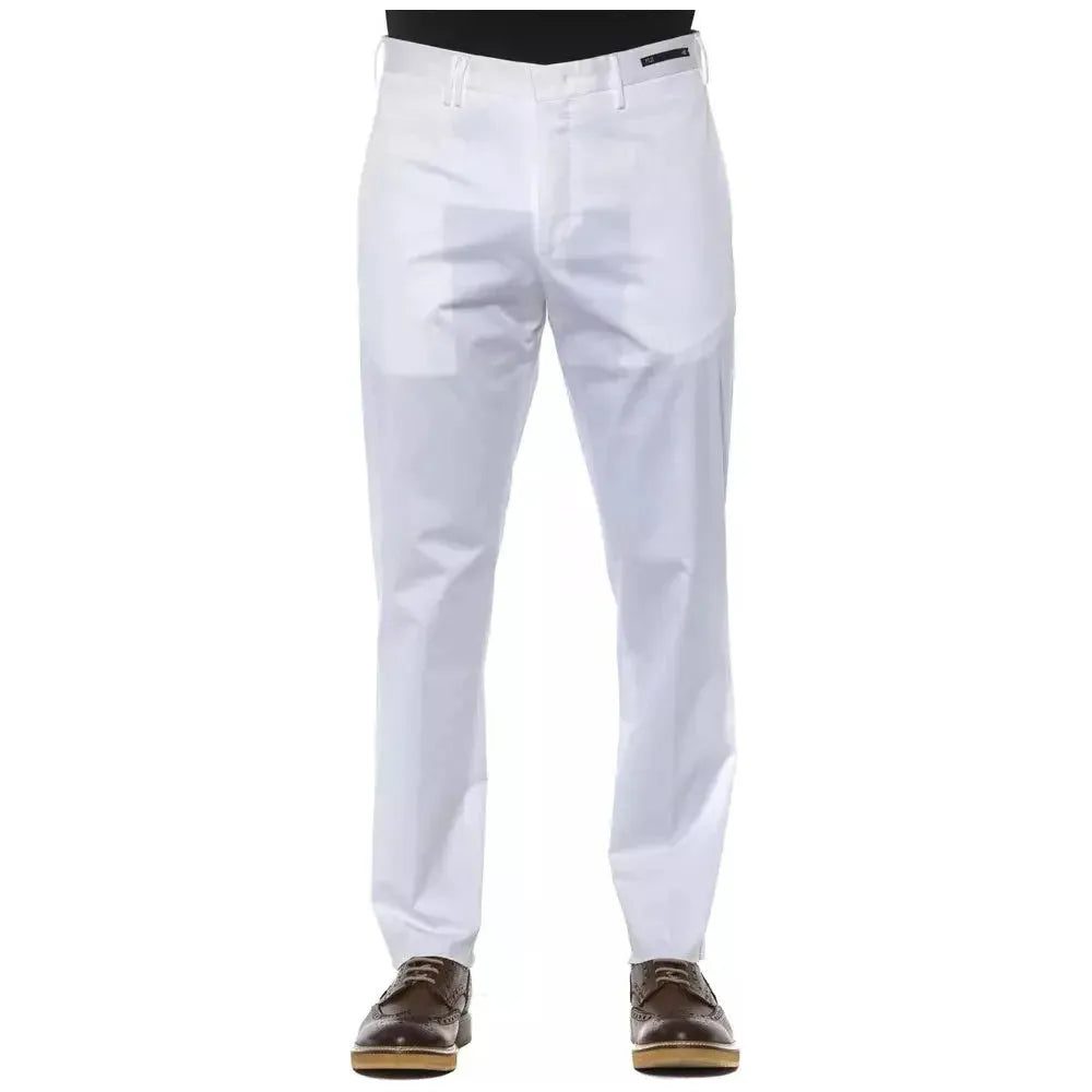 PT Torino White Cotton Men Trouser