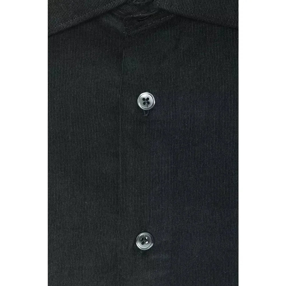 Robert Friedman Black Cotton Men Shirt