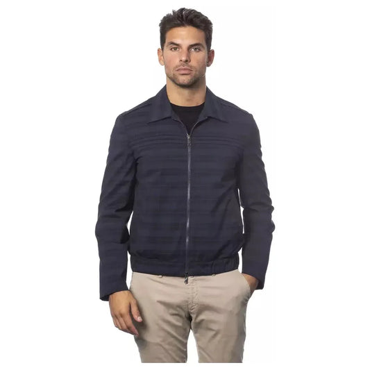 Verri Blue Wool Men's Bomber Jacket Coats & Jackets Verri