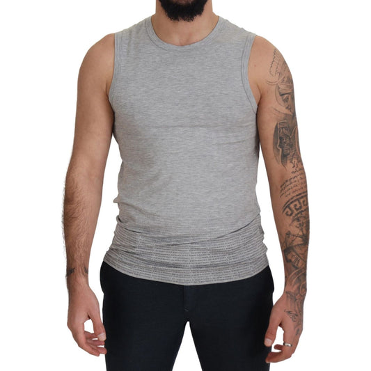 Ermanno Scervino Chic Gray Sleeveless Crewneck Tee Ermanno Scervino