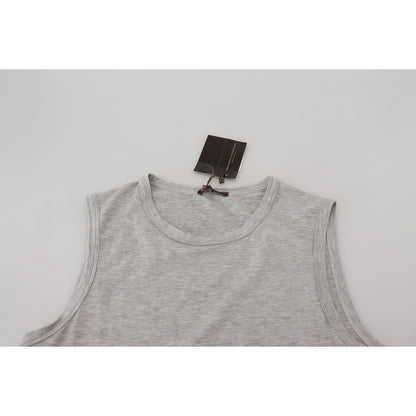 Ermanno Scervino Grey Sleeveless Men Pullover T-shirt