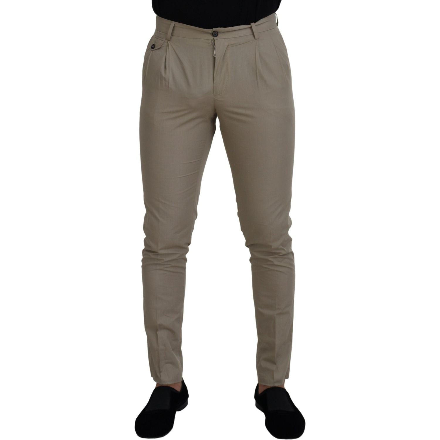 Dolce & Gabbana Beige Cotton Slim Fit Men Pants