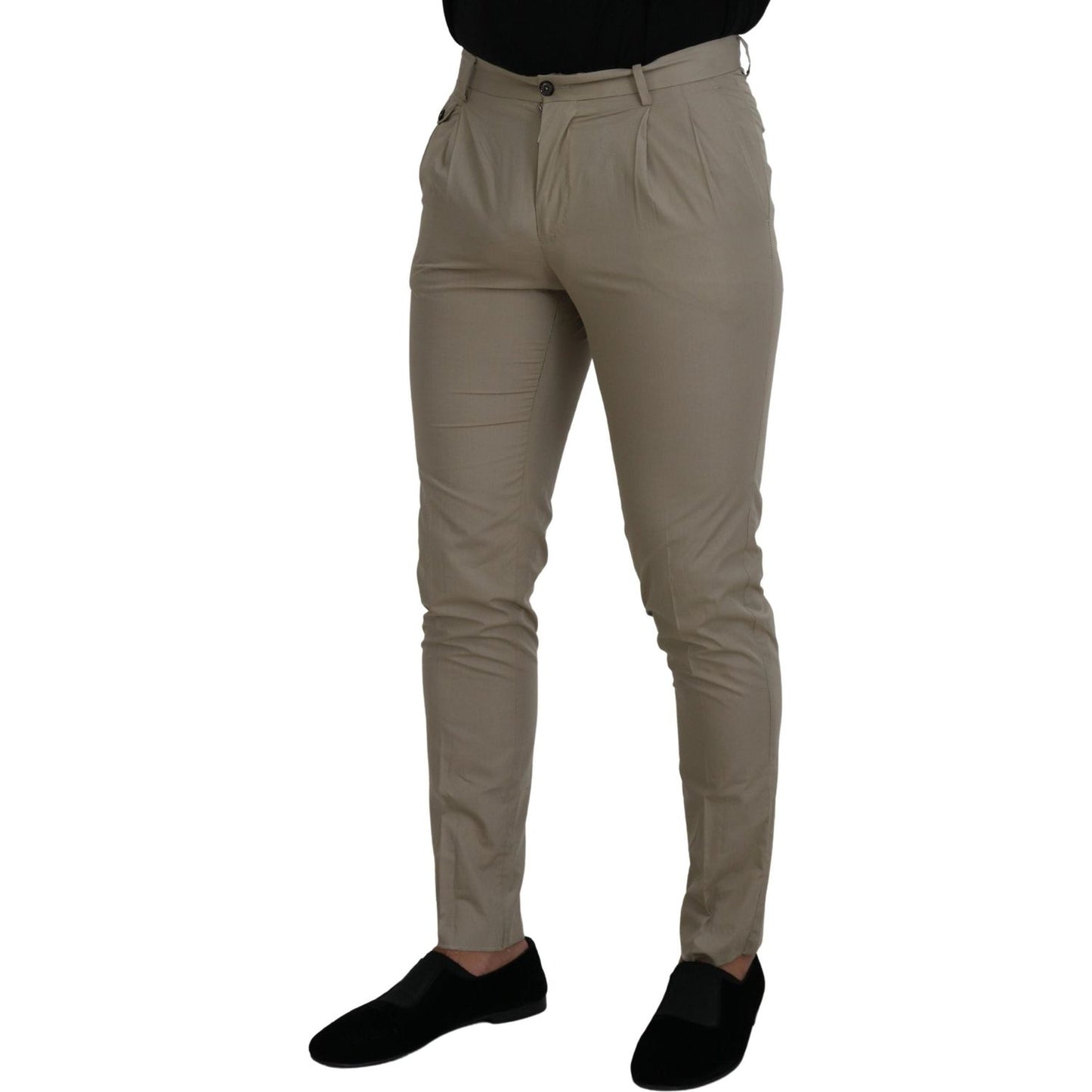 Dolce & Gabbana Beige Cotton Slim Fit Men Pants