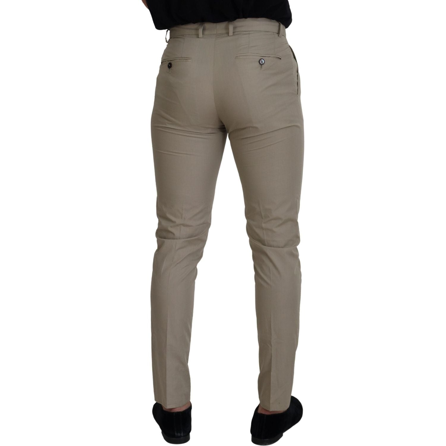 Dolce & Gabbana Beige Cotton Slim Fit Men Pants