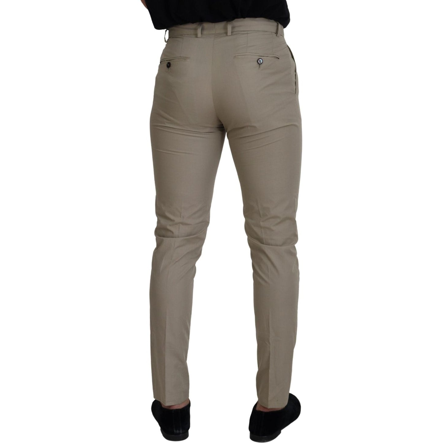 Dolce & Gabbana Beige Cotton Slim Fit Men Pants