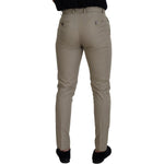 Dolce & Gabbana Beige Cotton Slim Fit Men Pants