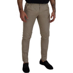 Dolce & Gabbana Beige Cotton Slim Fit Men Pants
