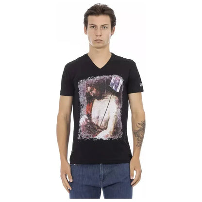Trussardi Action Black Cotton Men T-Shirt