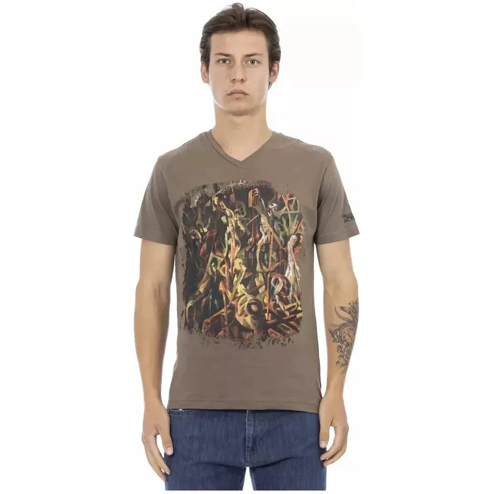 Trussardi Action Brown Cotton Men T-Shirt