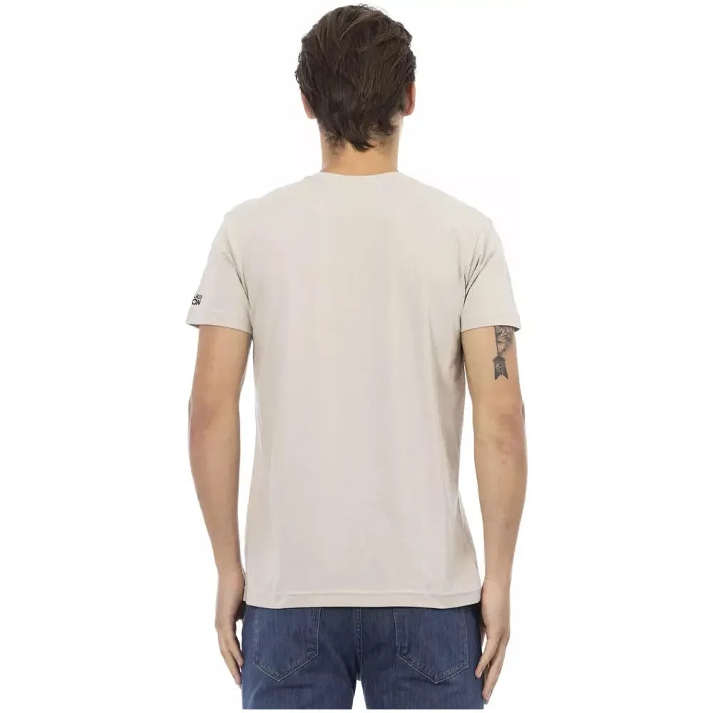 Trussardi Action Beige Cotton Men T-Shirt Trussardi Action