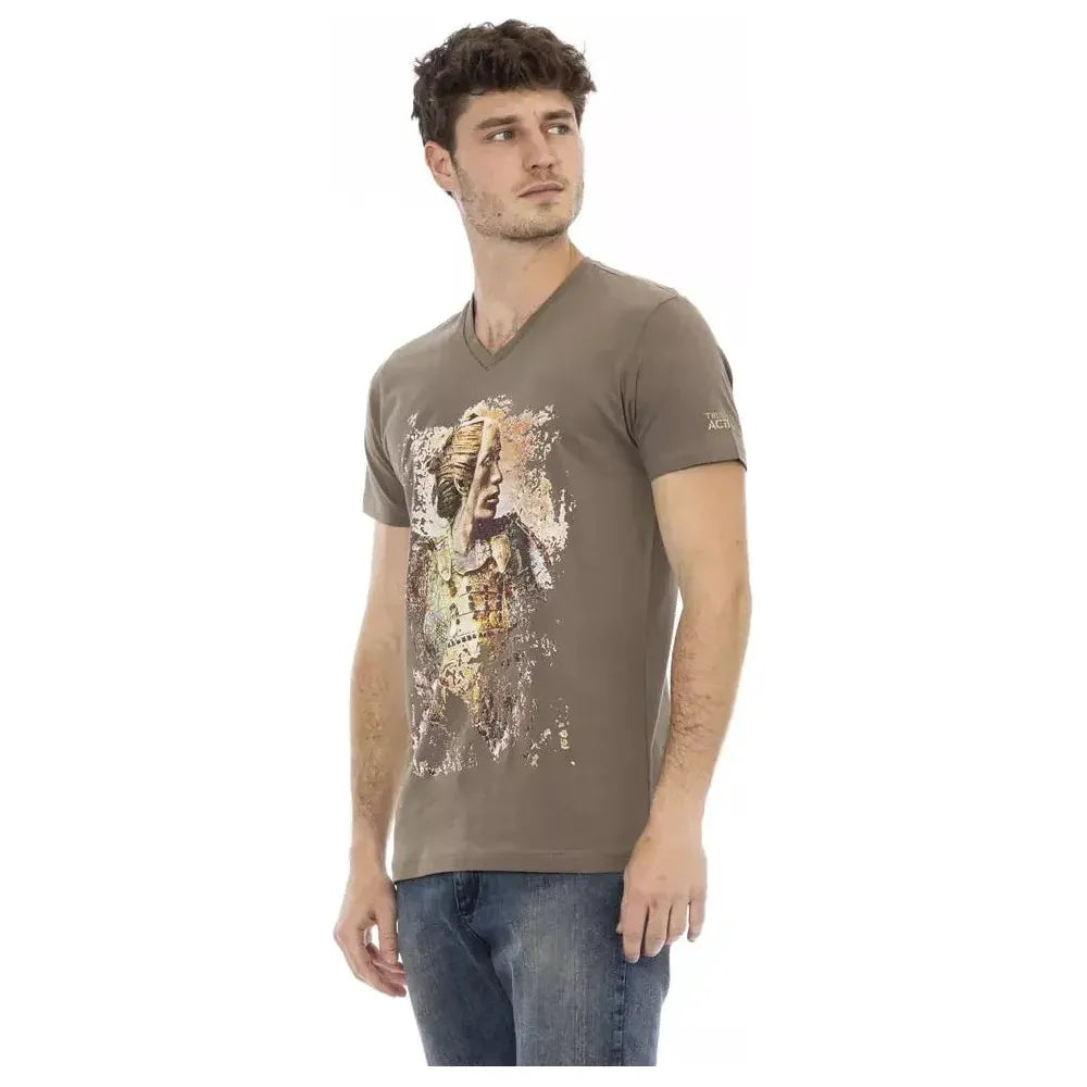 Trussardi Action Brown Cotton Men T-Shirt