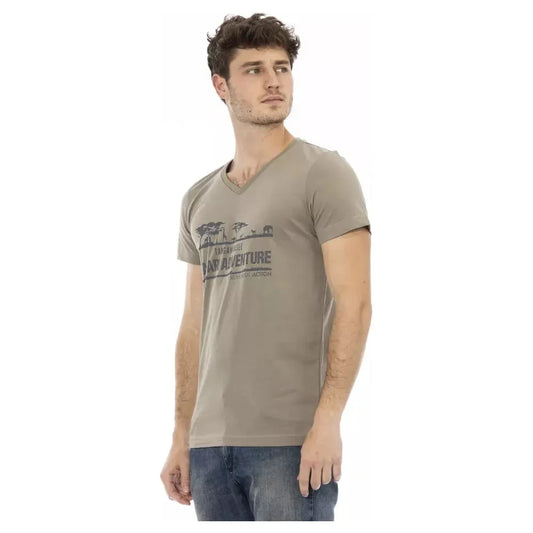 Trussardi Action Brown Cotton Men T-Shirt Trussardi Action