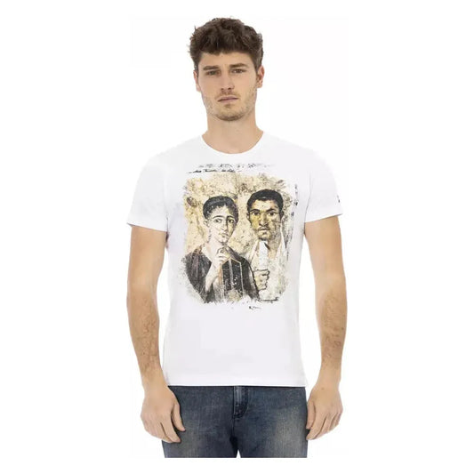 Trussardi Action White Cotton Men TShirt Trussardi Action