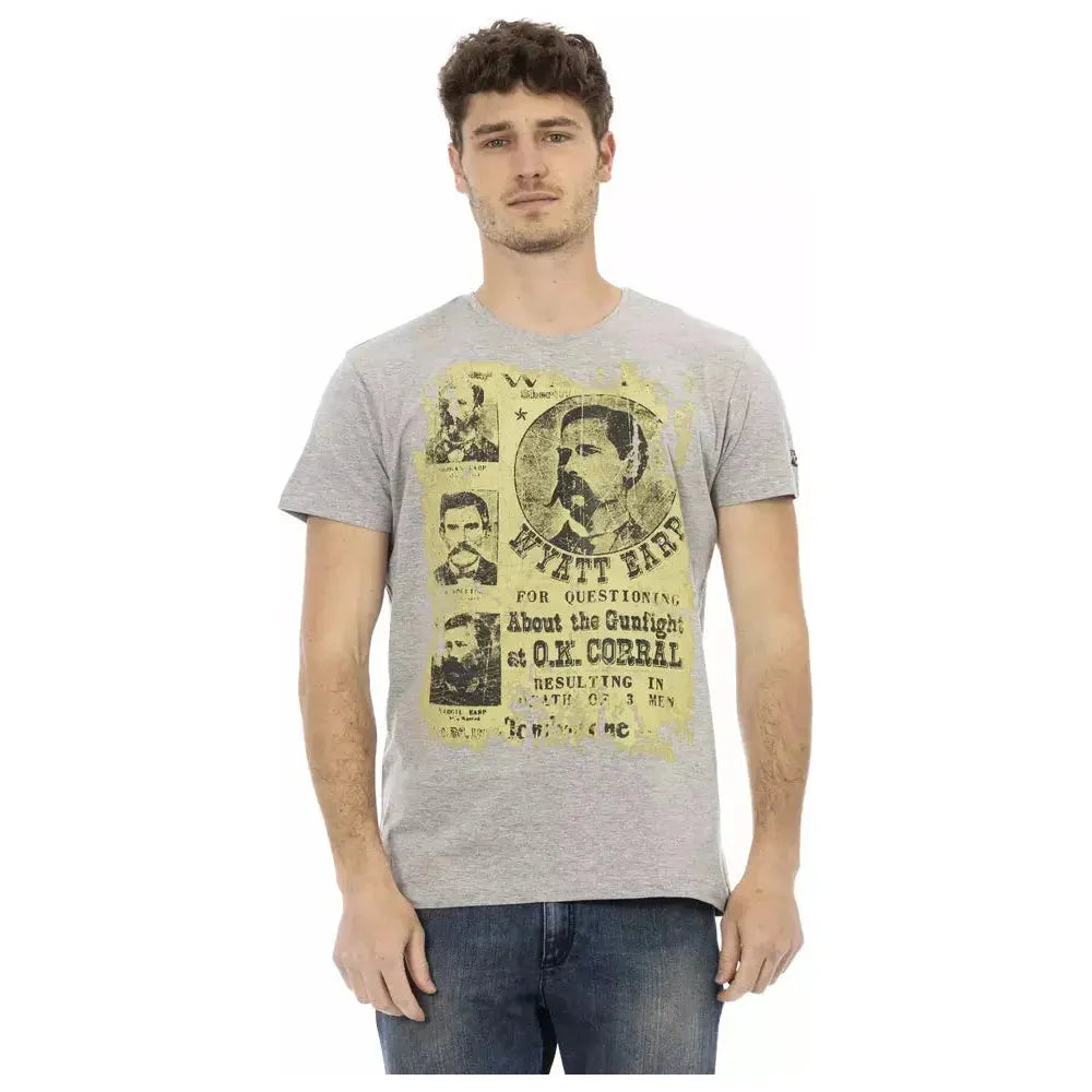 Trussardi Action Gray Cotton Men T-Shirt