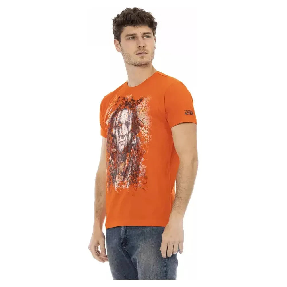 Trussardi Action Orange Cotton Men T-Shirt