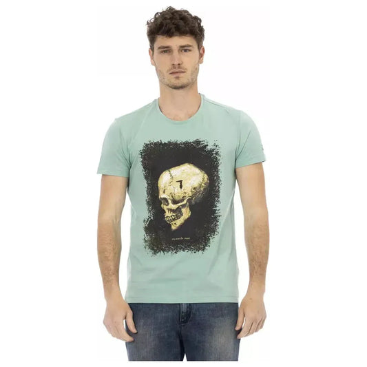 Trussardi Action Green Cotton Men T-Shirt Trussardi Action