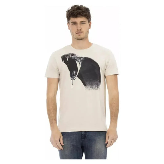 Trussardi Action Beige Cotton Men T-Shirt Trussardi Action