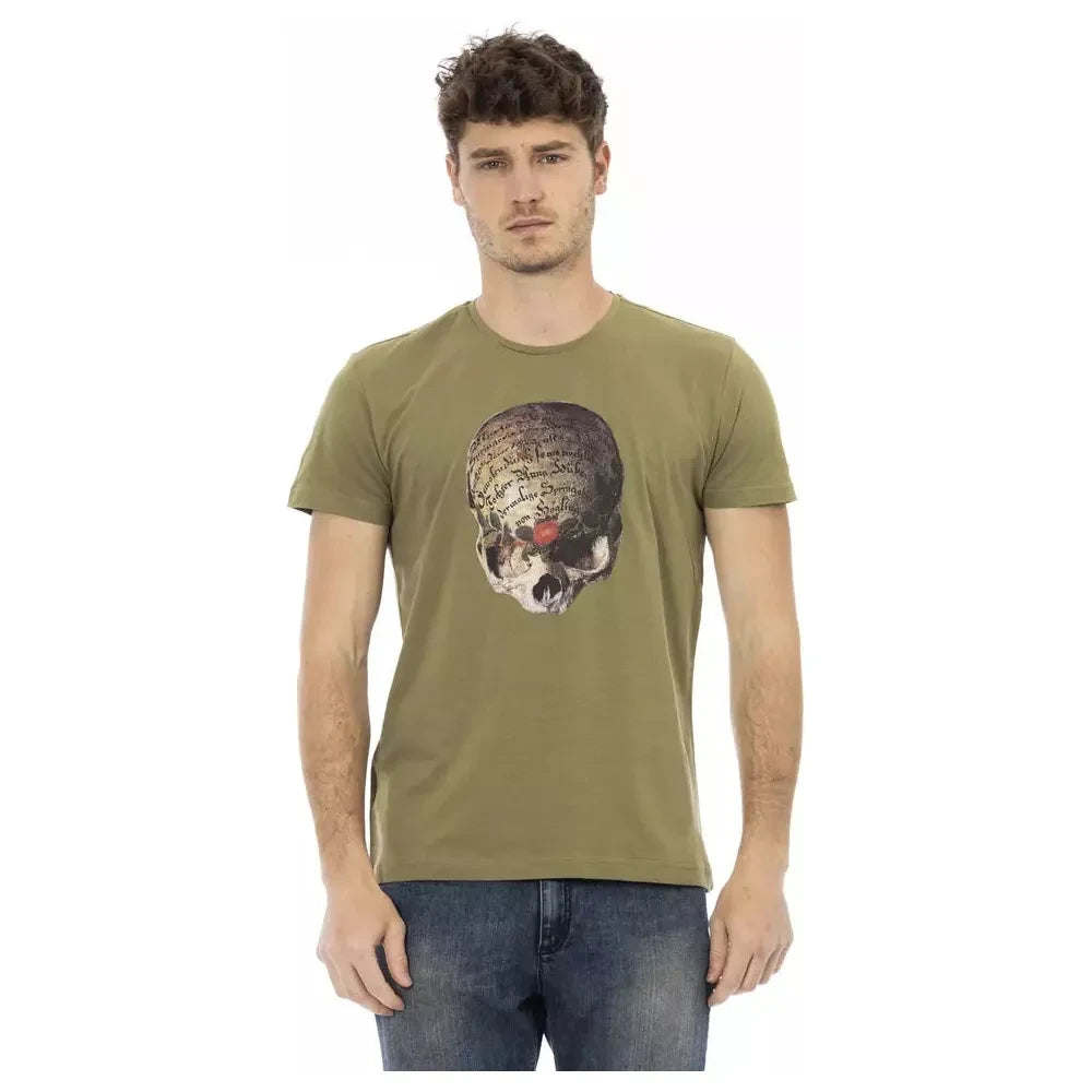 Trussardi Action Green Cotton Men T-Shirt Trussardi Action