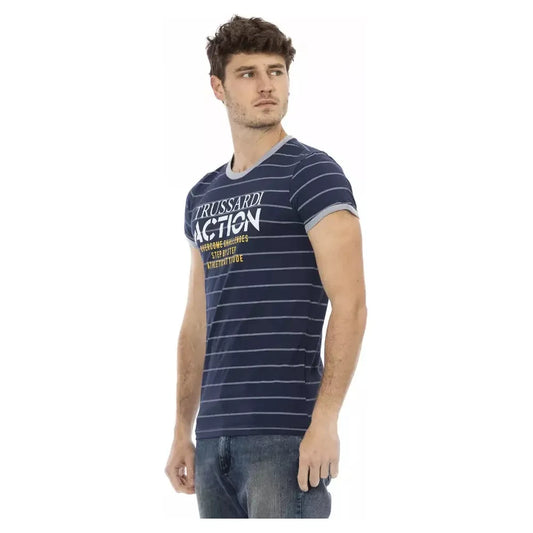 Trussardi Action Blue Cotton Men T-Shirt Trussardi Action