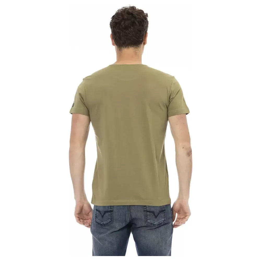 Trussardi Action Green Cotton Men T-Shirt Trussardi Action