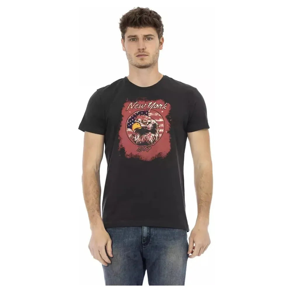 Trussardi Action Black Cotton Men T-Shirt