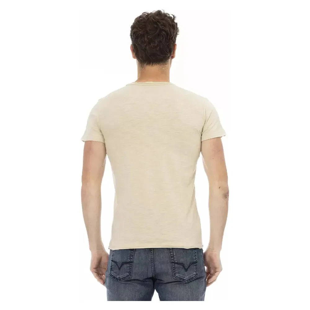 Trussardi Action Beige Cotton Men T-Shirt Trussardi Action