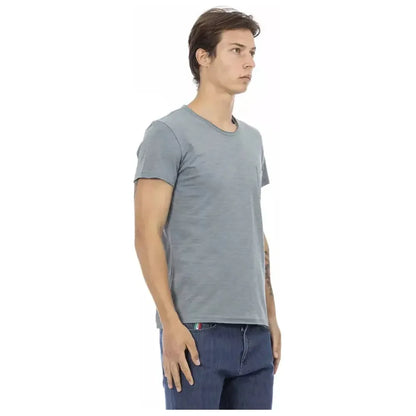 Trussardi Action Gray Cotton Men T-Shirt