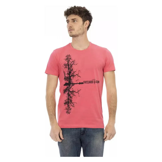 Trussardi Action Pink Cotton Men T-Shirt Trussardi Action