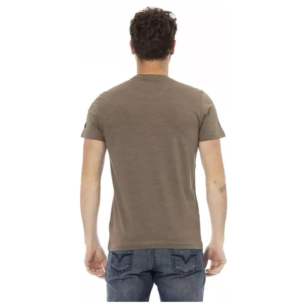 Trussardi Action Brown Cotton Men T-Shirt Trussardi Action