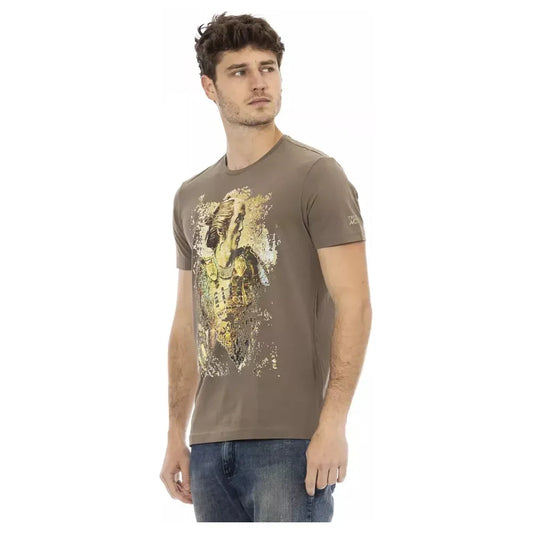 Trussardi Action Brown Cotton Men T-Shirt Trussardi Action