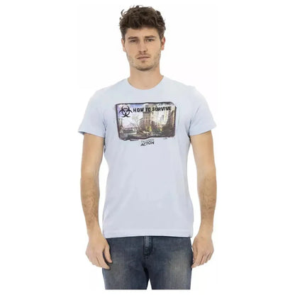 Trussardi Action Light Blue Cotton Men T-Shirt