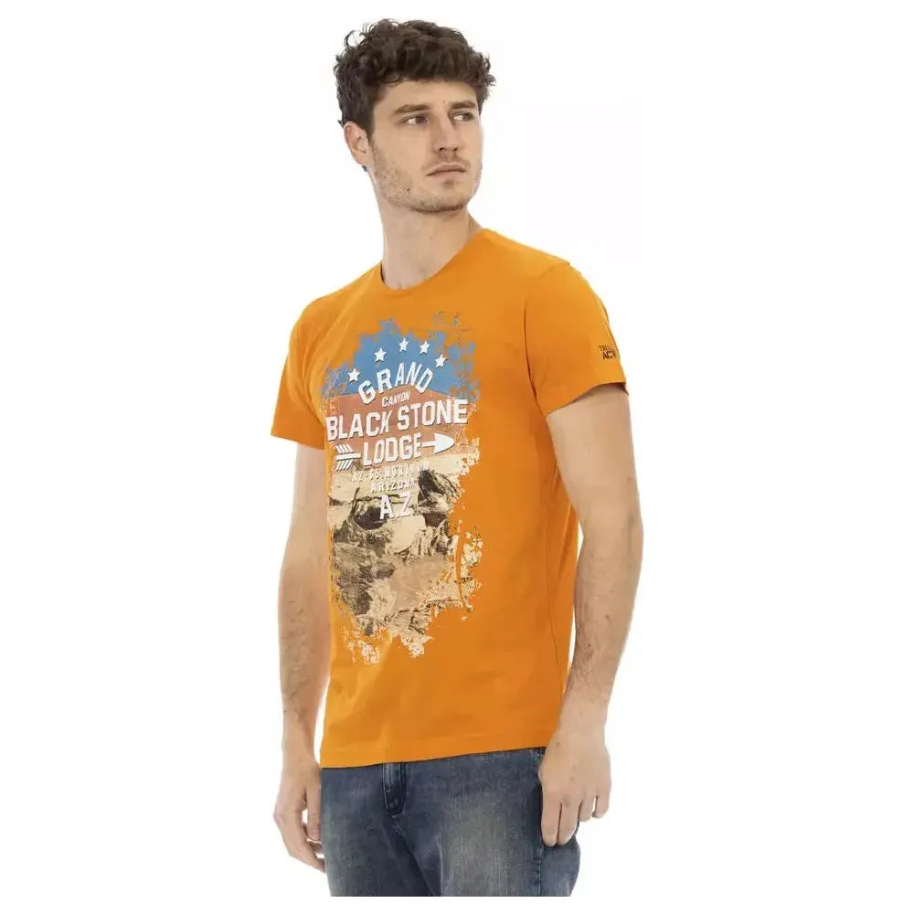 Trussardi Action Orange Cotton Men T-Shirt