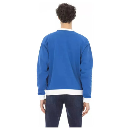 Baldinini Trend Blue Cotton Men Sweater