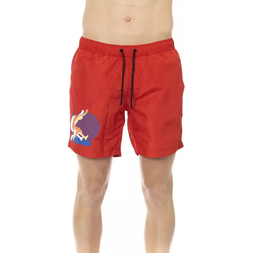 Bikkembergs Red Polyester Men Swim Short Bikkembergs