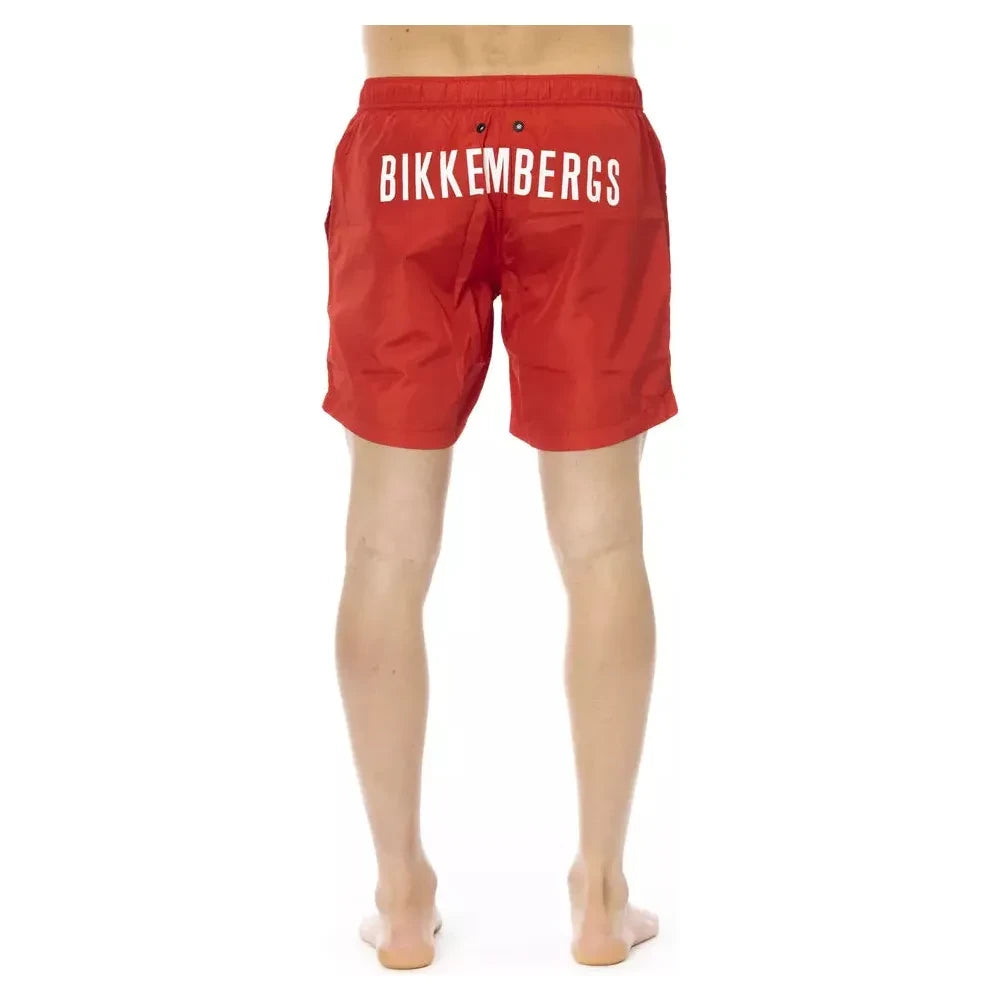 Bikkembergs Red Polyester Men Swim Short Bikkembergs