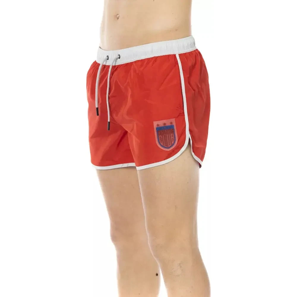 Bikkembergs Red Polyester Men Swim Short Bikkembergs