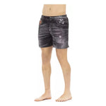 Just Cavalli Black Polyester Men Swim Short JU-22654-XL