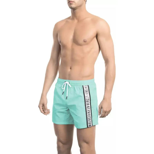 Bikkembergs Light Blue Polyamide Men Swim Short Bikkembergs