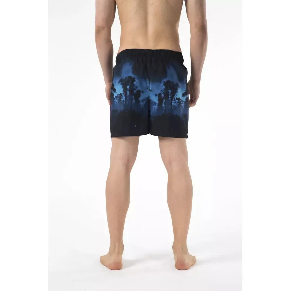 Just Cavalli Black Polyester Men Swimwear JU-22578-XL