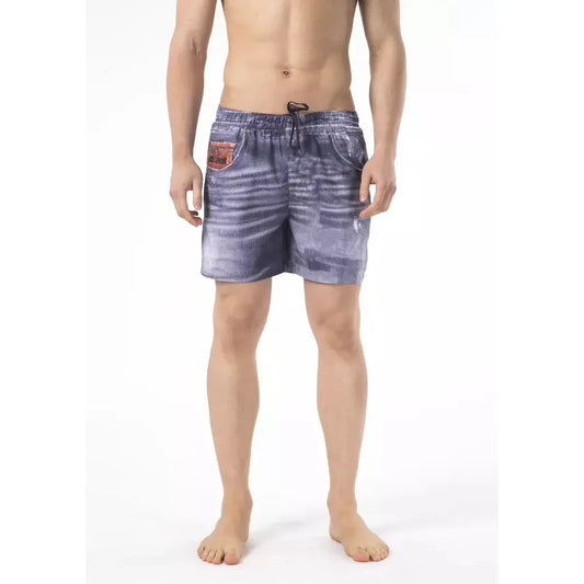 Just Cavalli Blue Polyester Men Swim Short Just Cavalli