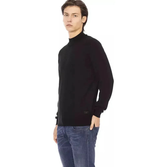 Baldinini Trend Black Fabric Men Sweater Baldinini Trend