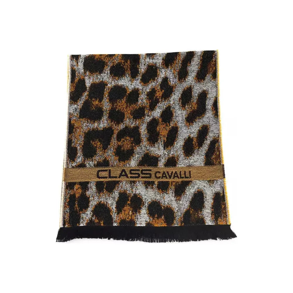Cavalli Class Brown Wool Men Scarf Scarves