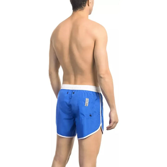 Bikkembergs Blue Polyester Men Swim Short Bikkembergs